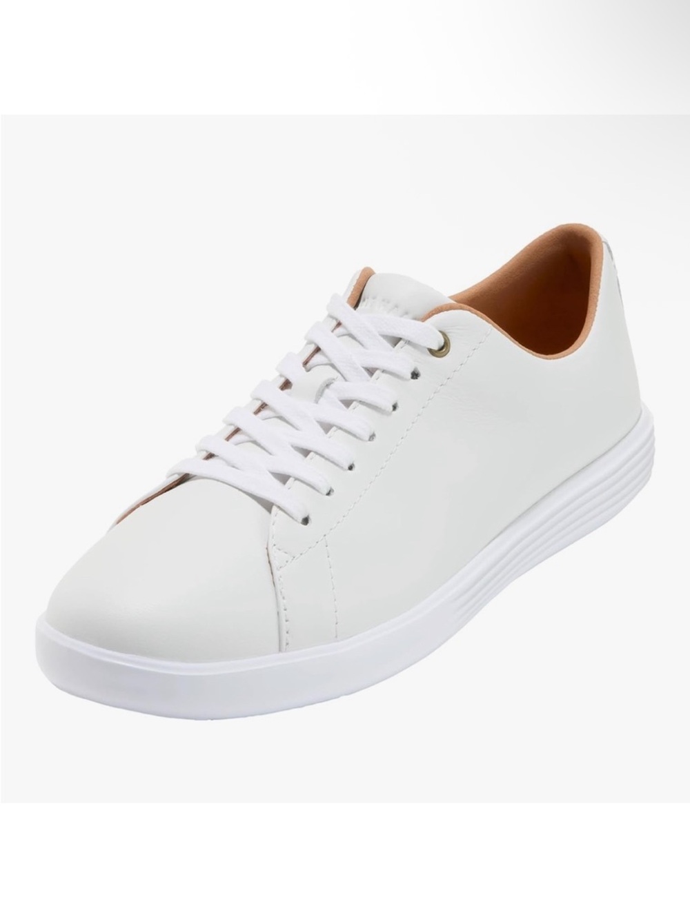 Cole Haan Women's Grand Crosscourt Leather White Lace Up Minimal Sneakers US 8